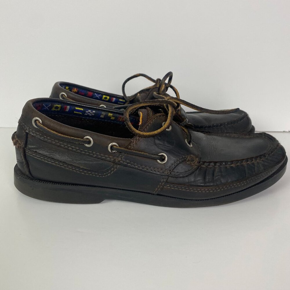 Timberland Shoes Men's 8.5M Chocolate Brown Boat Kia Wah 2 Eye Leather 8.5 M